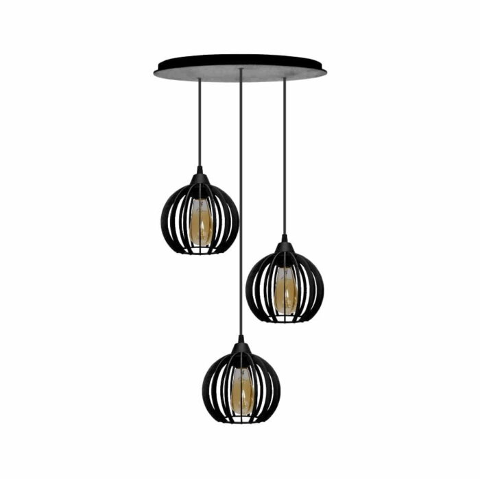 Pendente Trio - Micro Ball Light- Preto