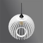 Lustre Pendente em Madeira - Ball - Branco