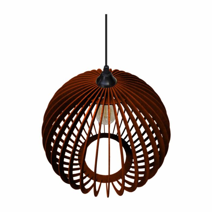 Lustre Pendente em Madeira - Ball - Tabaco