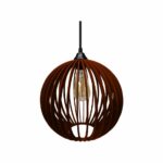 Lustre Pendente em Madeira - Mini Ball - Tabaco