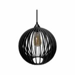 Lustre Pendente em Madeira - Mini Ball - Preto