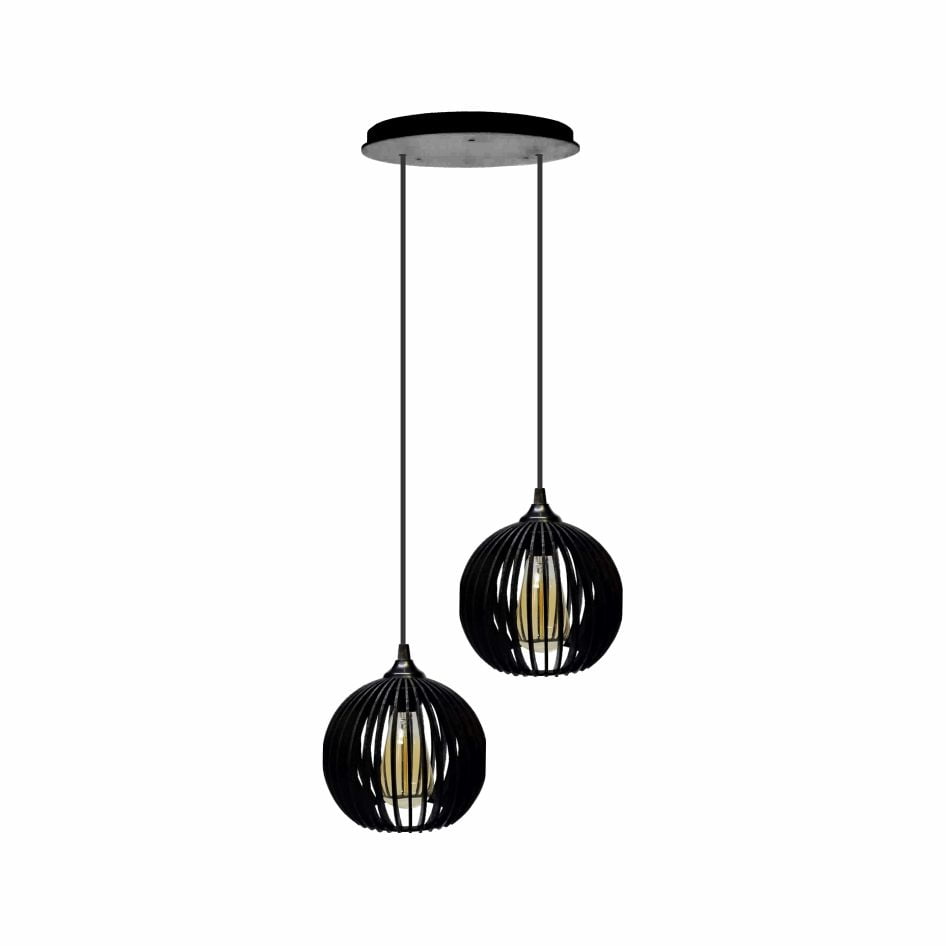 Pendente Duo - Micro Ball- Preto