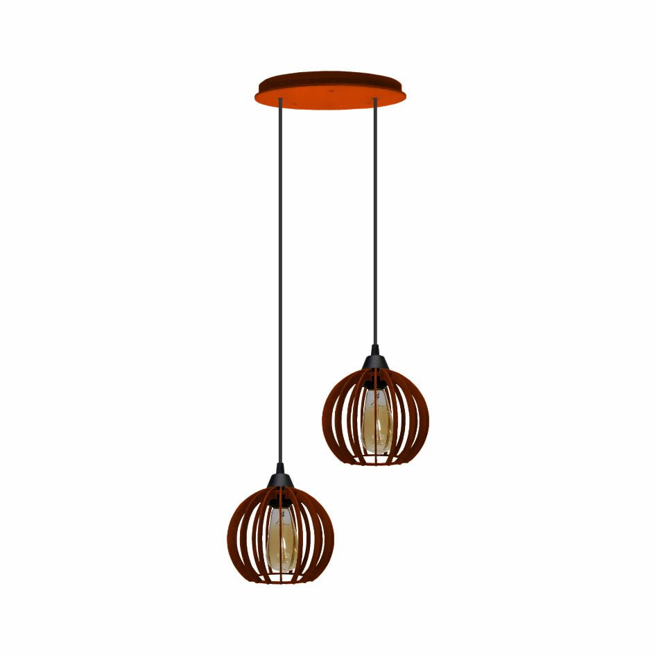 Pendente Duo - Micro Ball Light- Tabaco