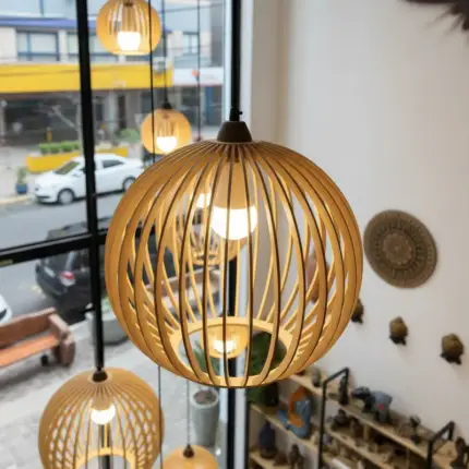 Lustre Pendente Para Sala Pé direito Duplo Mix Ball P7 - Marfim - Imagem 10