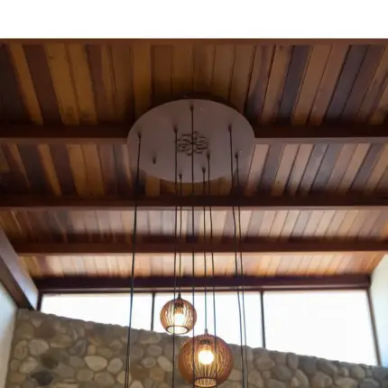 Lustre Pendente Para Sala Pé direito Duplo Mix Ball P7 - Marrom - Imagem 3