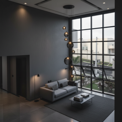 Lustre Pendente Para Sala Pé direito Duplo Mix Ball P7 - Preto - Imagem 13