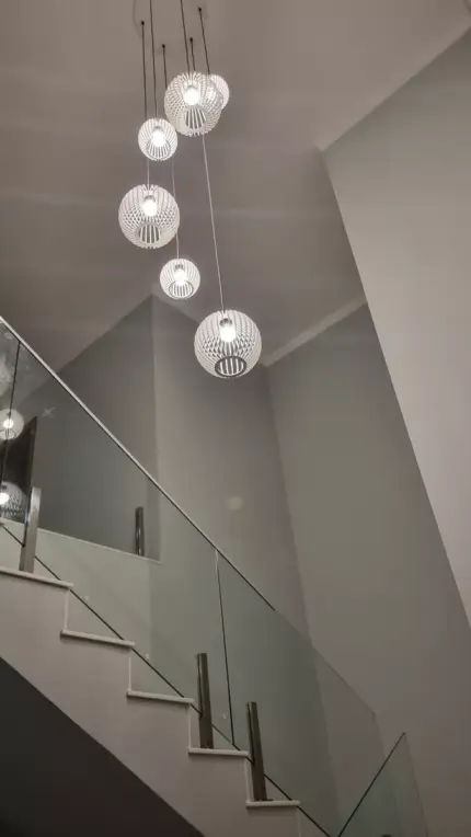 Lustre Pendente Para Sala Pé direito Alto 5m MBM - Branco - Imagem 3