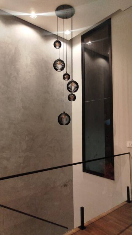 Lustre Pendente Para Sala Pé direito Alto 5m MBM - Preto - Imagem 6