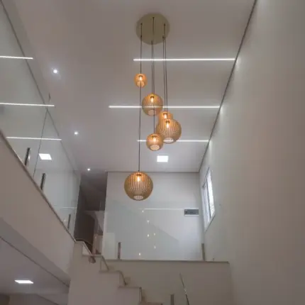 Lustre Pendente Para Sala Pé direito Alto 5m MBM - Marfim - Imagem 4