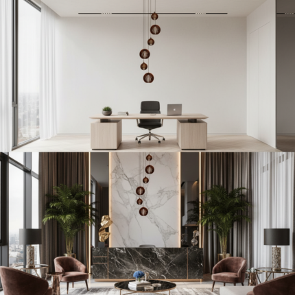 Lustre Pendente Para Sala Pé direito Alto 5m MBM - Marrom - Imagem 4