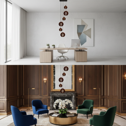 Lustre Pendente Para Sala Pé direito Alto 5m MBM - Marrom - Imagem 3