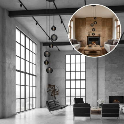 Lustre Pendente Para Sala Pé direito Alto 5m MBM - Preto - Imagem 5