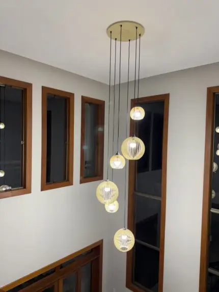 Lustre Pendente Para Sala Pé direito Alto 5m MBM - Marfim - Imagem 3