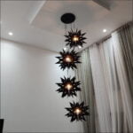 Lustre Pendente Para Sala Pé direito Duplo Quatro Star Preto