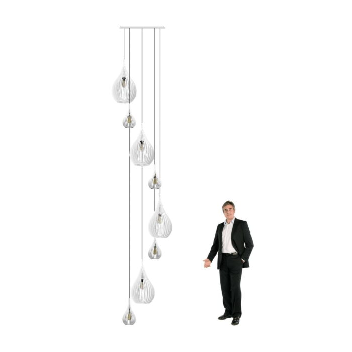 Lustre Pendente Para Sala Pé direito Duplo SP-Rain Branco