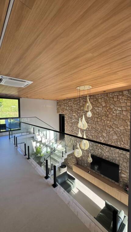 Lustre Pendente Para Sala Pé direito Duplo Rain Marfim - Imagem 6