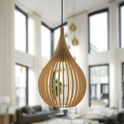 Lustre Pendente Para Sala Pé direito Duplo Rain Marfim - Imagem 4