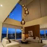 Lustre Pendente Para Sala Pé direito Duplo SP-Rain Marrom