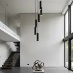 Lustre Pendente Para Sala Pé direito Duplo SP-Focus Preto