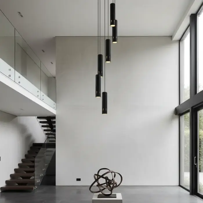 Lustre Pendente Para Sala Pé direito Duplo SP-Focus Preto