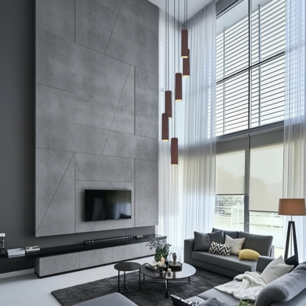 Lustre Pendente Para Sala Pé direito Duplo SP-Focus Marrom - Imagem 5