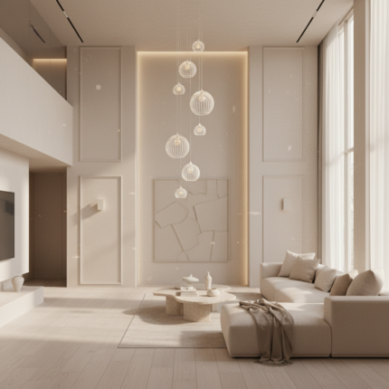 Lustre Mix Cnidário Ac. Cristal para pé direito alto - Imagem 14