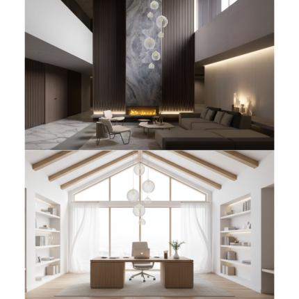 Lustre Mix Cnidário Ac. Cristal para pé direito alto - Imagem 4