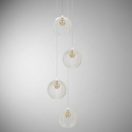 Lustre Quatro Cnidário Ac. Cristal para pé direito alto - Imagem 7