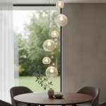 Lustre MM Cnidário Ac. Cristal para pé direito alto