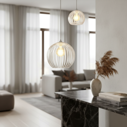 Lustre MM Cnidário Ac. Cristal para pé direito alto - Imagem 3