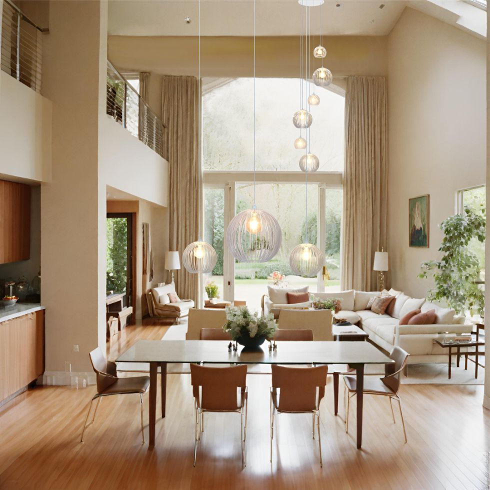 Conjunto Lustres Para Sala de Estar e Sala de Jantar MBM - Ac. Cristal