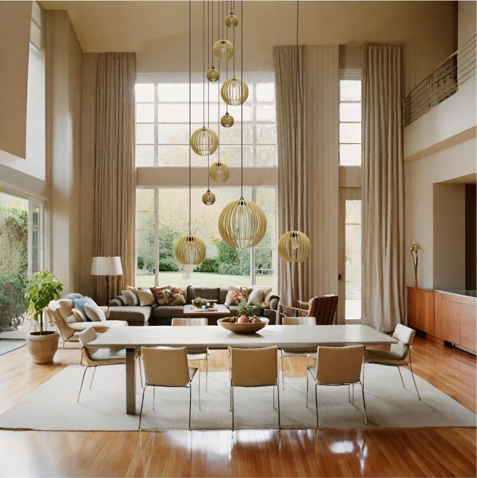 Conjunto Lustres Para Sala de Estar e Sala de Jantar Mix - Marfim