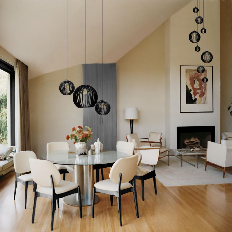 Conjunto Lustres Para Sala de Estar e Sala de Jantar MBM - Ac. Cristal