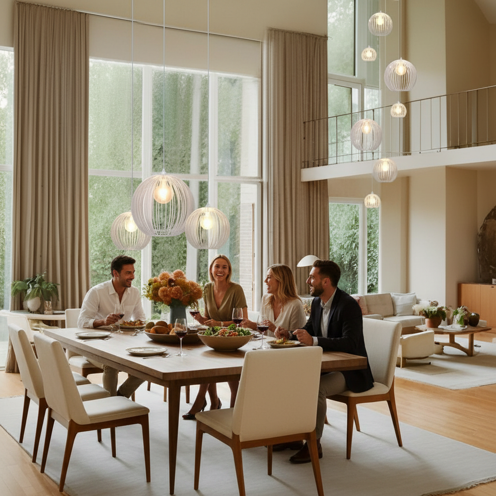 Conjunto Lustres Para Sala de Estar e Sala de Jantar Mix - Ac. Cristal