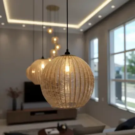 Conjunto Lustres Para Sala de Estar e Sala de Jantar MBM - Marfim - Imagem 3