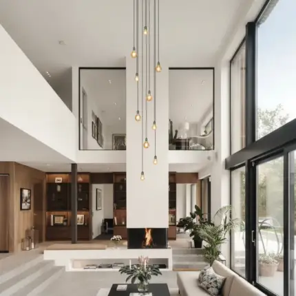 Lustre para sala Pratic 10 lâmpadas dourado pé direito alto - Imagem 2