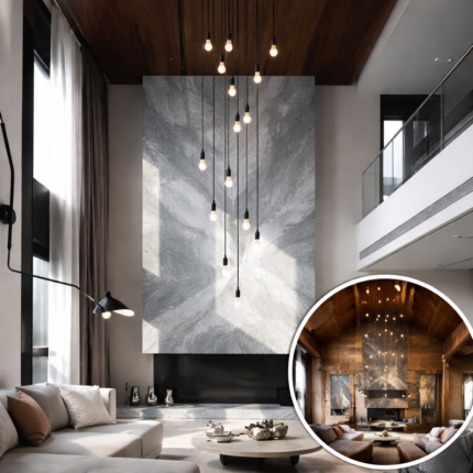 Lustre para sala Pratic 16 lâmpadas Preto pé direito alto - Imagem 5