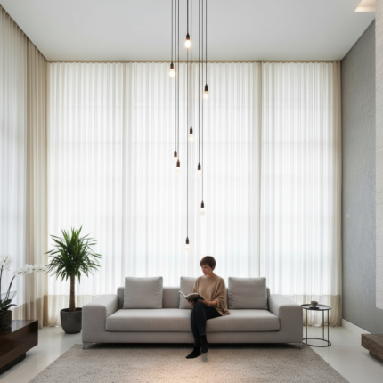 Lustre para sala Pratic 10 lâmpadas Preto pé direito alto - Imagem 8