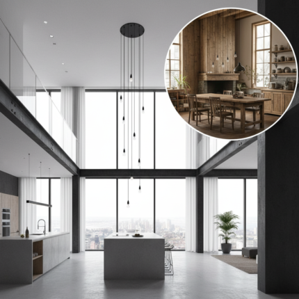 Lustre para sala Pratic 10 lâmpadas Preto pé direito alto - Imagem 5